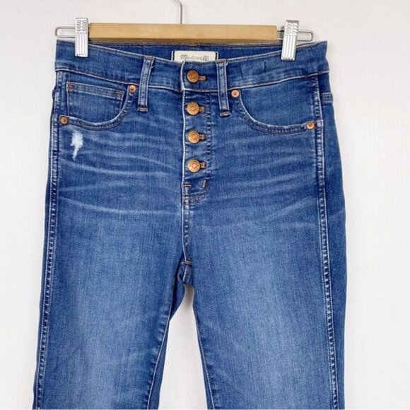 Madewell 10" High-Rise Raw Hem Button Fly Skinny jeans Style# J7914 size 25 - Picture 8 of 10